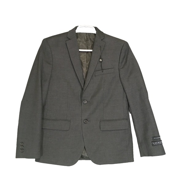 Lauren Ralph Lauren Youth Boys 2 Button Blazer Gray Sport Coat Jacket 16 R‎